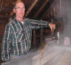 Boiling maple syrup